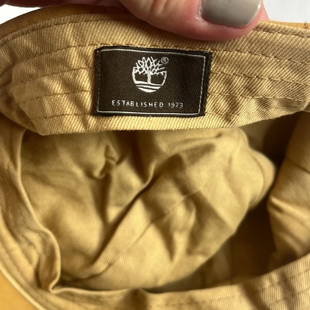 Timberland Baseball Cap Hat Leather Yellow and Brown
